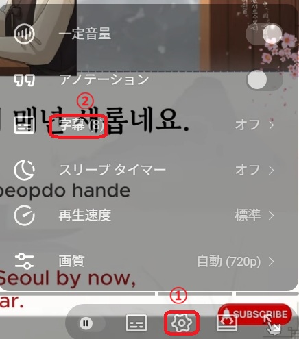 字幕設定